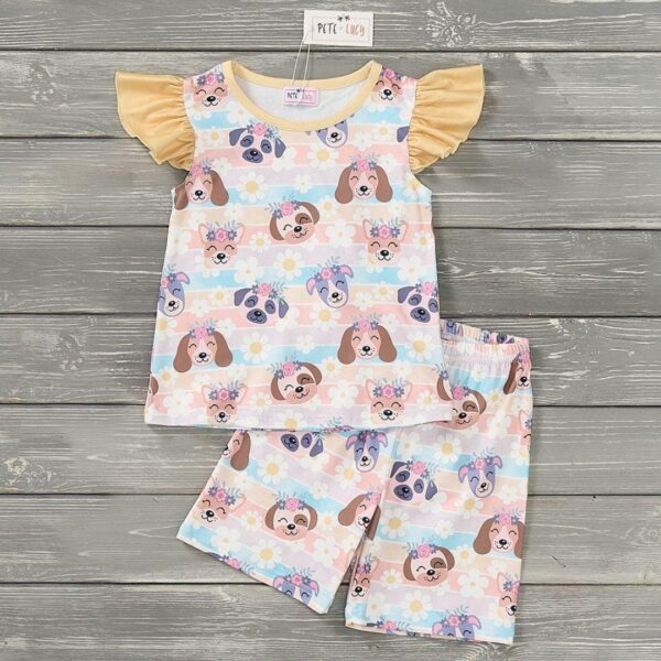 Puppy Blossoms - Girl Loungewear Set